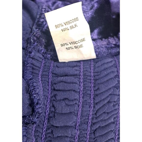 Ramy Brook Womens Medium  Ruched crush velvet Top Purple Viscose &Silk - Picture 7 of 8